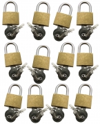 Am-Tech 12 Piece 20mm Brass Padlocks (T0790)