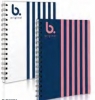 B Original A5 Wiro Notebook White & Navy 160 Pages