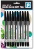 Pennine Black Ballpoint Pens X10