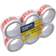 FRAGILE TAPE 6 ROLL PACK 48MMX50M