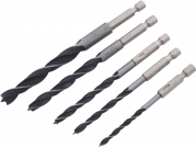 5pc Hex Hank Wood Drill Bit Set