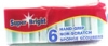 SUPERBRIGHT 6PK HAND GRIP NON SCRATCH SPONGE