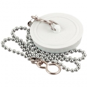 Bath Plug 45mm Withe & Ball Chain