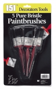 PURE BRISTLE PAINT BRUSHES 5PK