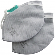 2PC FOLDABLE CARBON VALVED DUST MASK