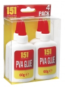 PVA GLUE BOTTLES 4PK 60G