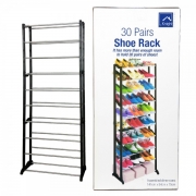 30 Pairs Shoe Rack Black