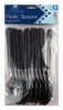 Plastic Spoons Black & Silver - Pk12